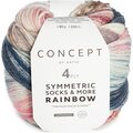 Katia SYMMETRIC SOCKS & MORE - RAINBOW 51 - Petrol-Rose-Beige