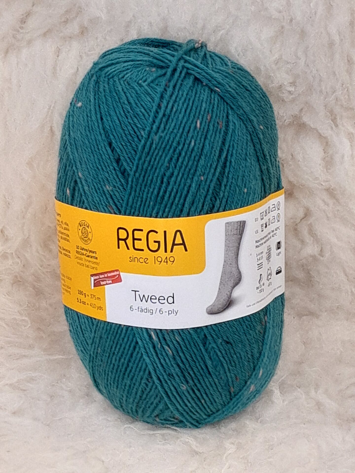 Regia Tweed 6-ply 70 pullonvihreä