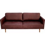 Huonekalukeidas-mallisto Saimaa 197cm, 3-istuttava. Aniliini-kokonahkaverhoilulla Dubay Oxblood 07 (suojalakattu)
