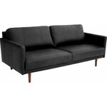 Huonekalukeidas-mallisto Saimaa 197cm, 3-istuttava. Aniliini-kokonahkaverhoilulla Vintage Black