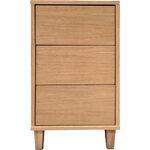 Tammisto 3-laatikkoinen kapea lipasto/yöpöytä. 41,8 cm leveä ja 72 cm korkea. Yksivärinen. Useita eri värivaihtoehtoja. Tammi
