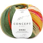 Katia Onni Socks 402 - Green-Orange-Fuchsia-Ochre