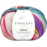 Katia Onni Socks 405 - Green blue-Fuchsia-Lemon yellow