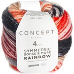 Katia SYMMETRIC SOCKS & MORE - RAINBOW 53 - Black-Red-Camel