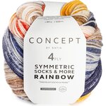 Katia SYMMETRIC SOCKS & MORE - RAINBOW 54 - Blue-Camel-Ochre