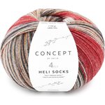Katia Heli Socks 304 - Burgundy red-Rust-Ochre