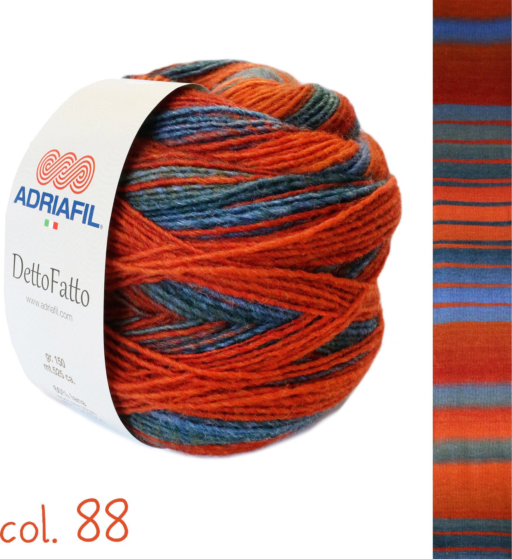 Adriafil DettoFatto 88 rust blue orange fantasy