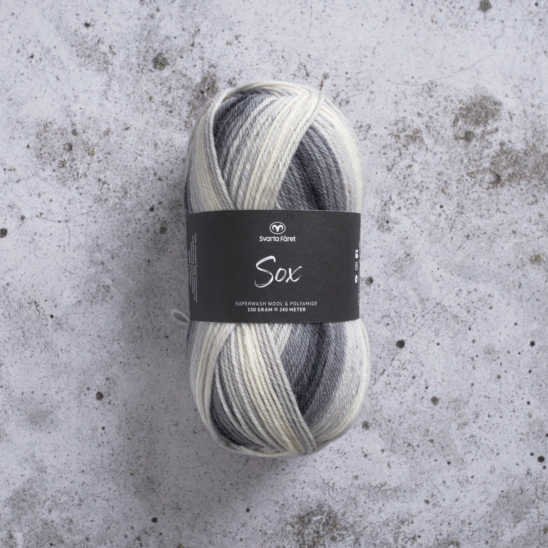 Svarta Fåret SOX 150g 446005 greyscale