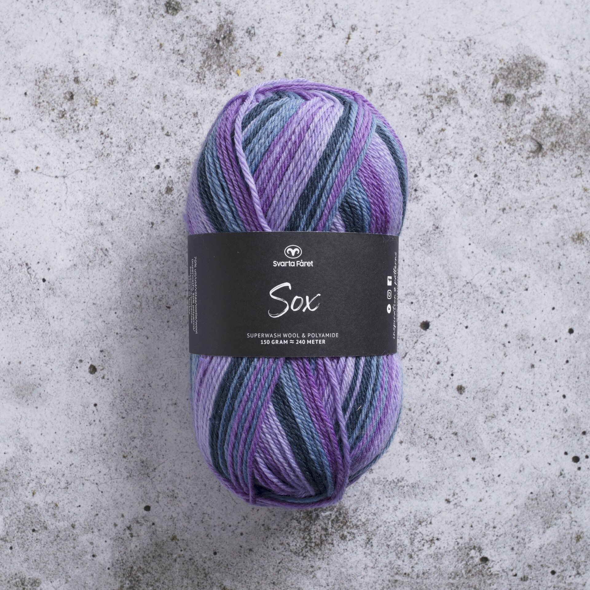Svarta Fåret SOX 150g 446023 purple rainbow