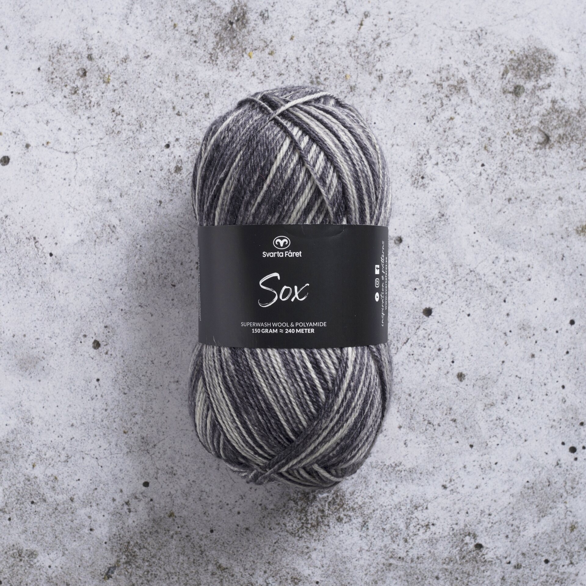 Svarta Fåret SOX 150g 446016 stippled black