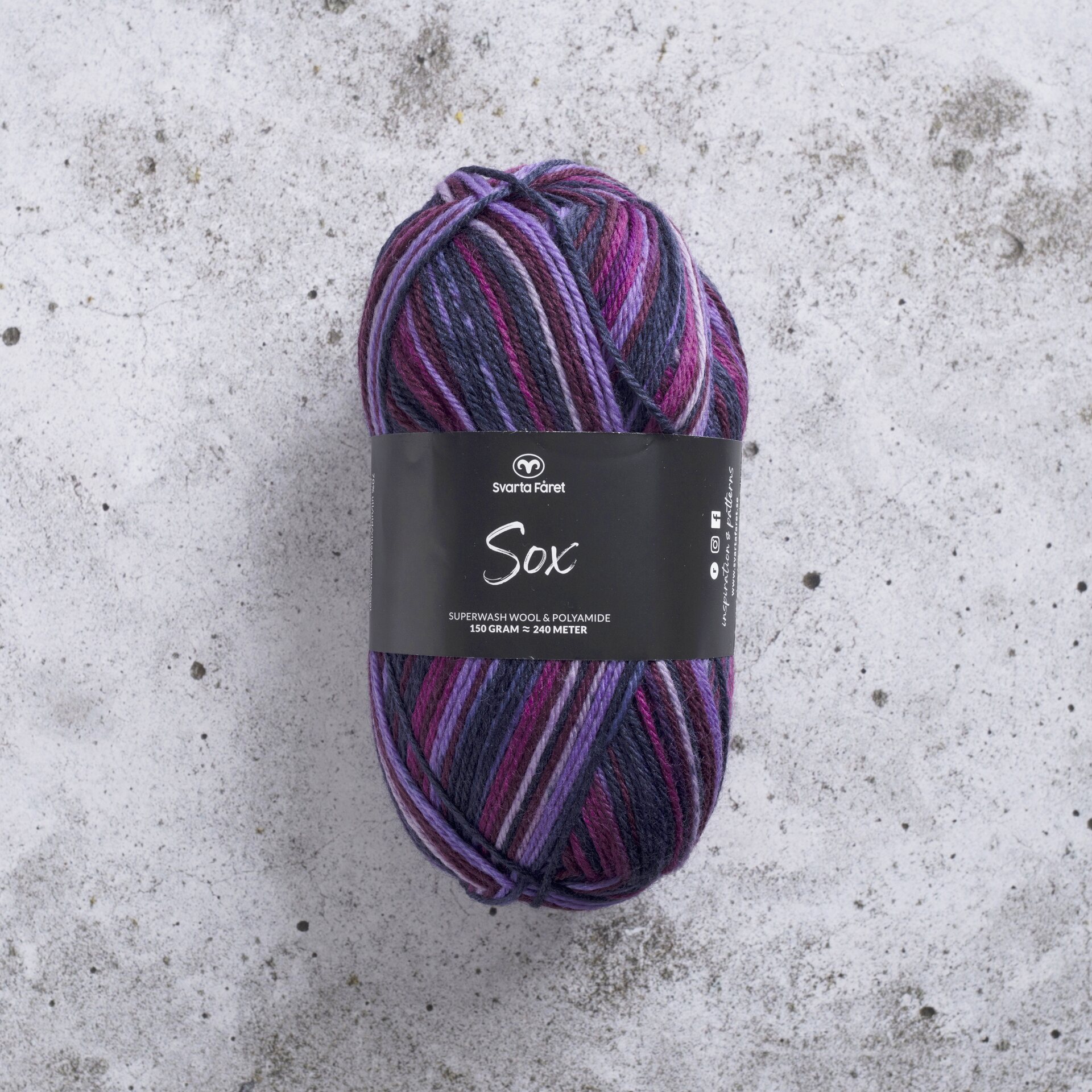 Svarta Fåret SOX 150g 446006 cycle of eggplant