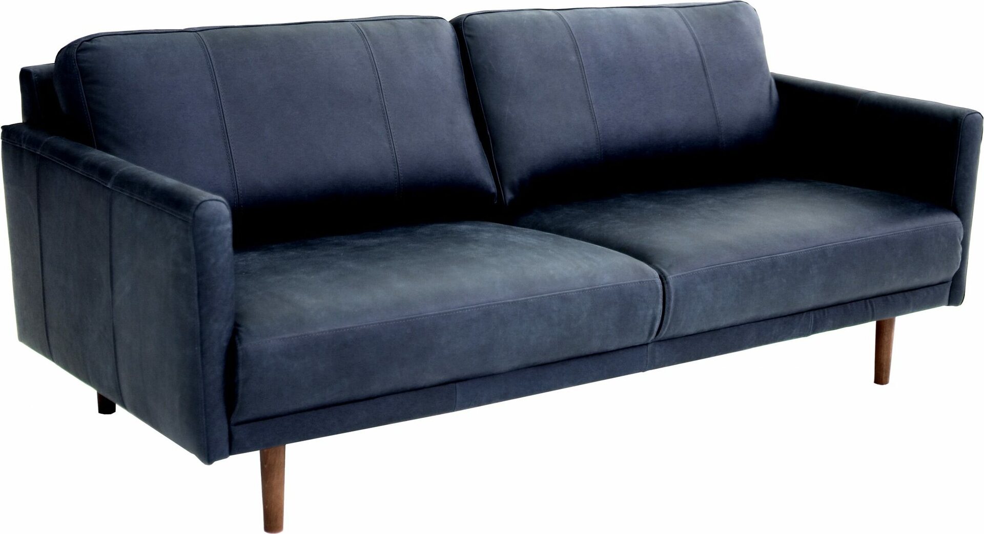 Huonekalukeidas-mallisto Saimaa 197cm, 3-istuttava. Aniliini-kokonahkaverhoilulla Dubay Antracit 14 (suojalakattu)