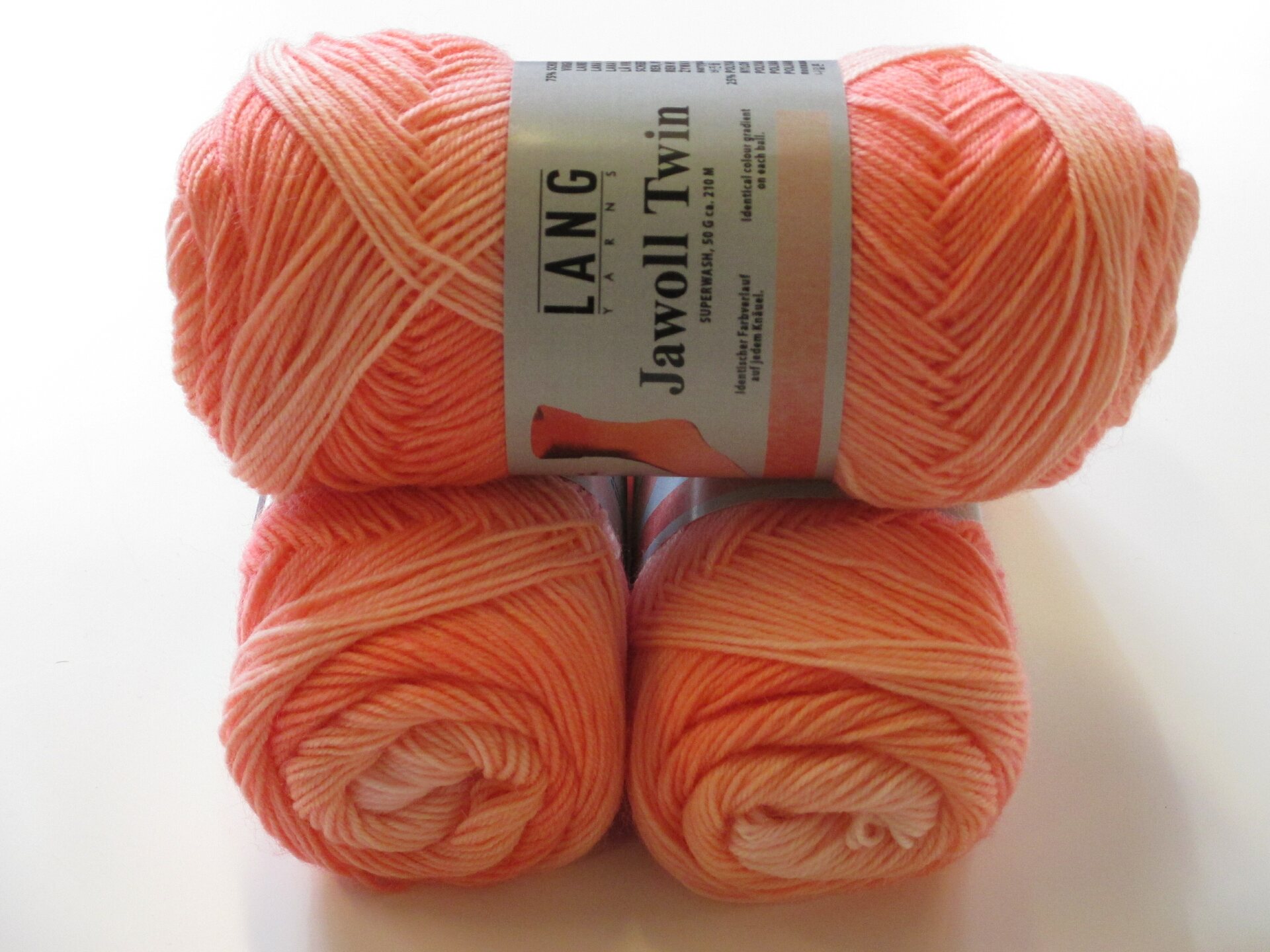 Lang Yarns Jawoll Twin 504 persikka