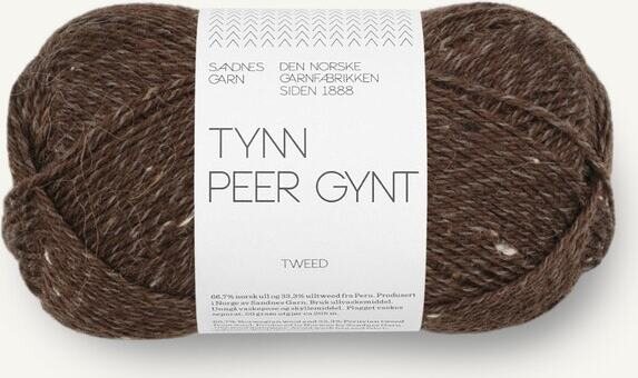 Sandnes Garn Tynn Peer Gynt 3085 Mørk brun m/natur tweed