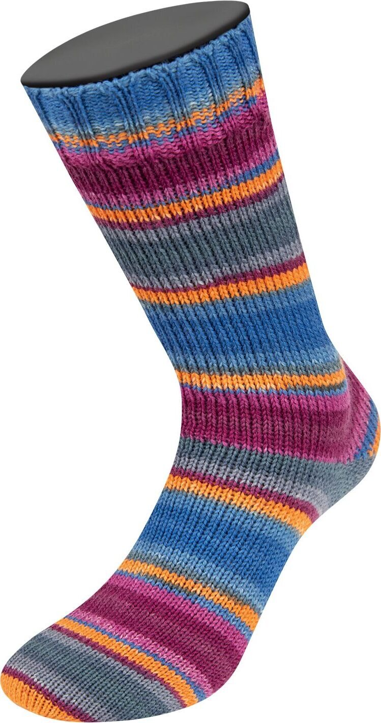 Lana Grossa Landlust Die Sockenwolle 4-ply 128 Fuchsia/Weinrot/Petrol/Oran