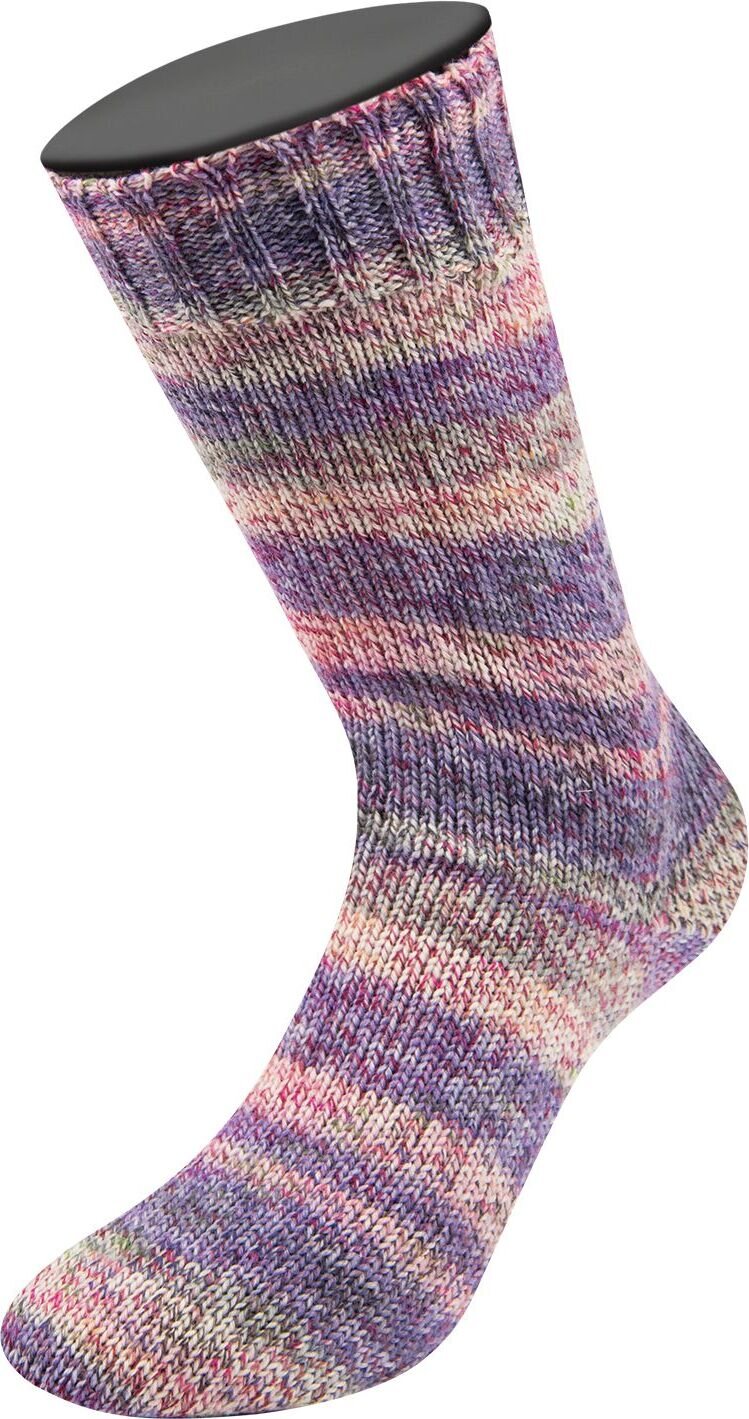 Lana Grossa Landlust Die Sockenwolle 4-ply 217 Ecru/Rosa/Lila/Pink/Fuchsia/Anthrazit Meliert