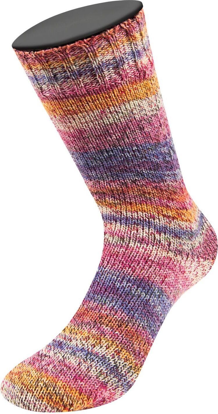 Lana Grossa Landlust Die Sockenwolle 4-ply 219 Ecru/Weinrot/Pink/Lila/Rosa/Dottergelb/Veilchenblau Meliert