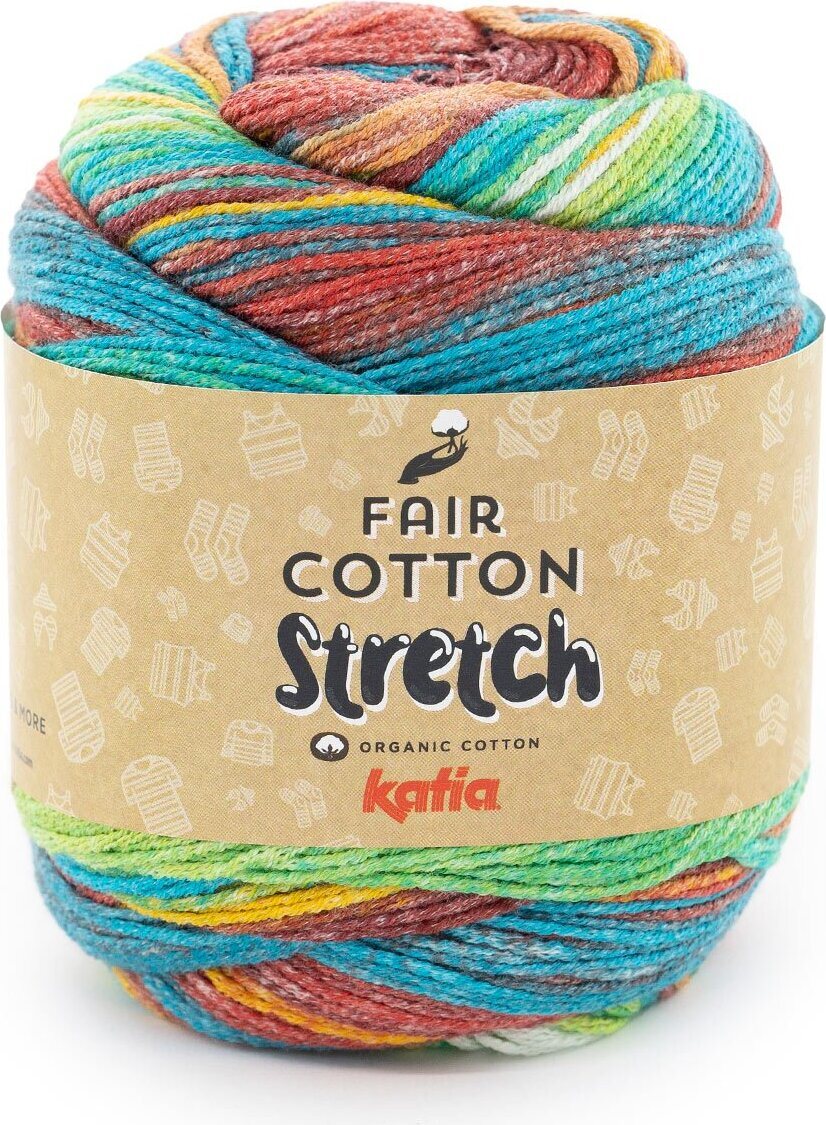 Katia Fair Cotton Strech 104 - Green-Red-Blue-Yellow
