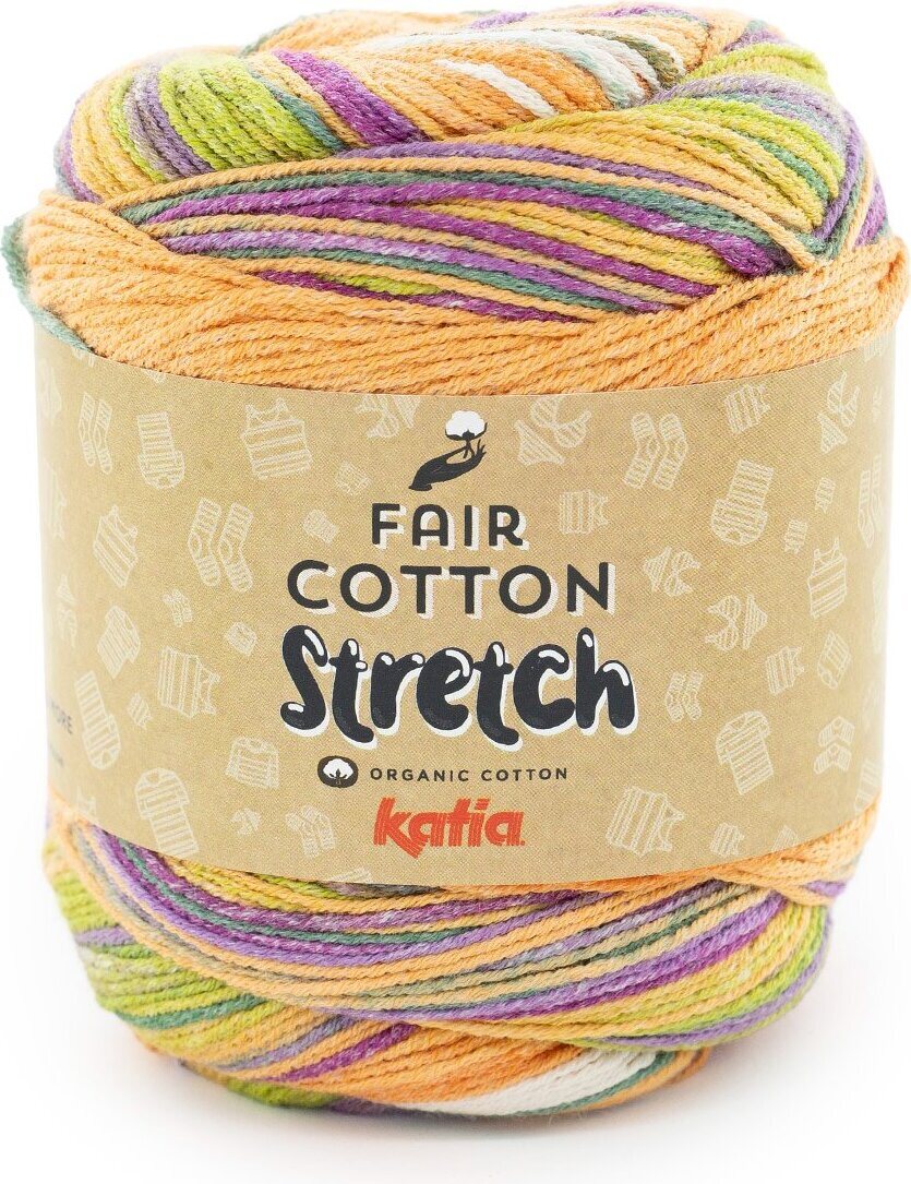 Katia Fair Cotton Strech 105 - Blackberry-Green-Orange
