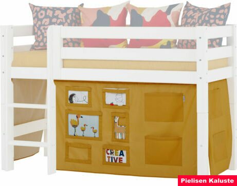 Hoppekids Verhot, sopivat puolikorkeaan parvisänkyyn 70x160cm Creator Autumn Yellow