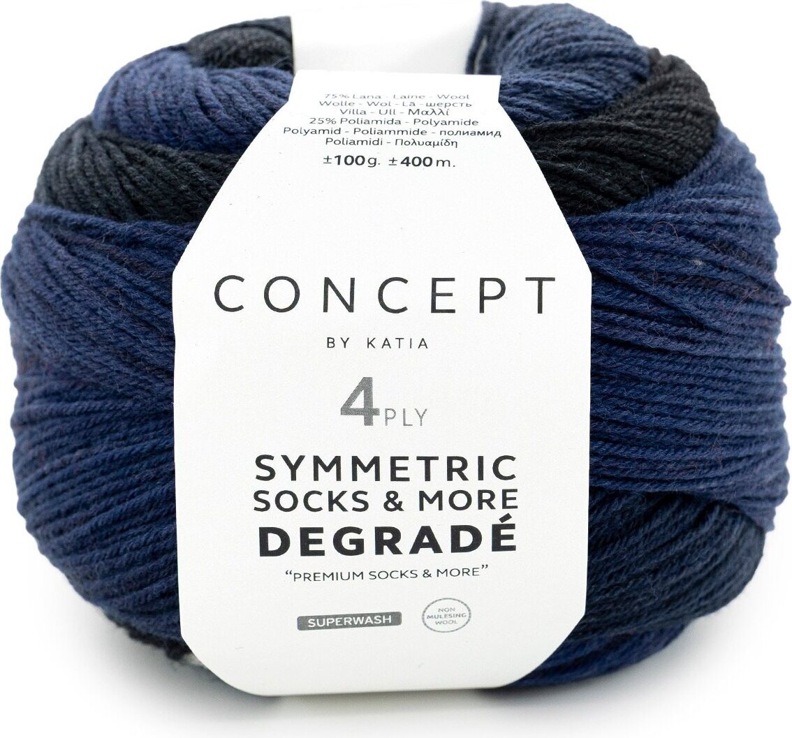 Katia SYMMETRIC SOCKS & MORE - DEGRADÉ 52 - Jeans-Black