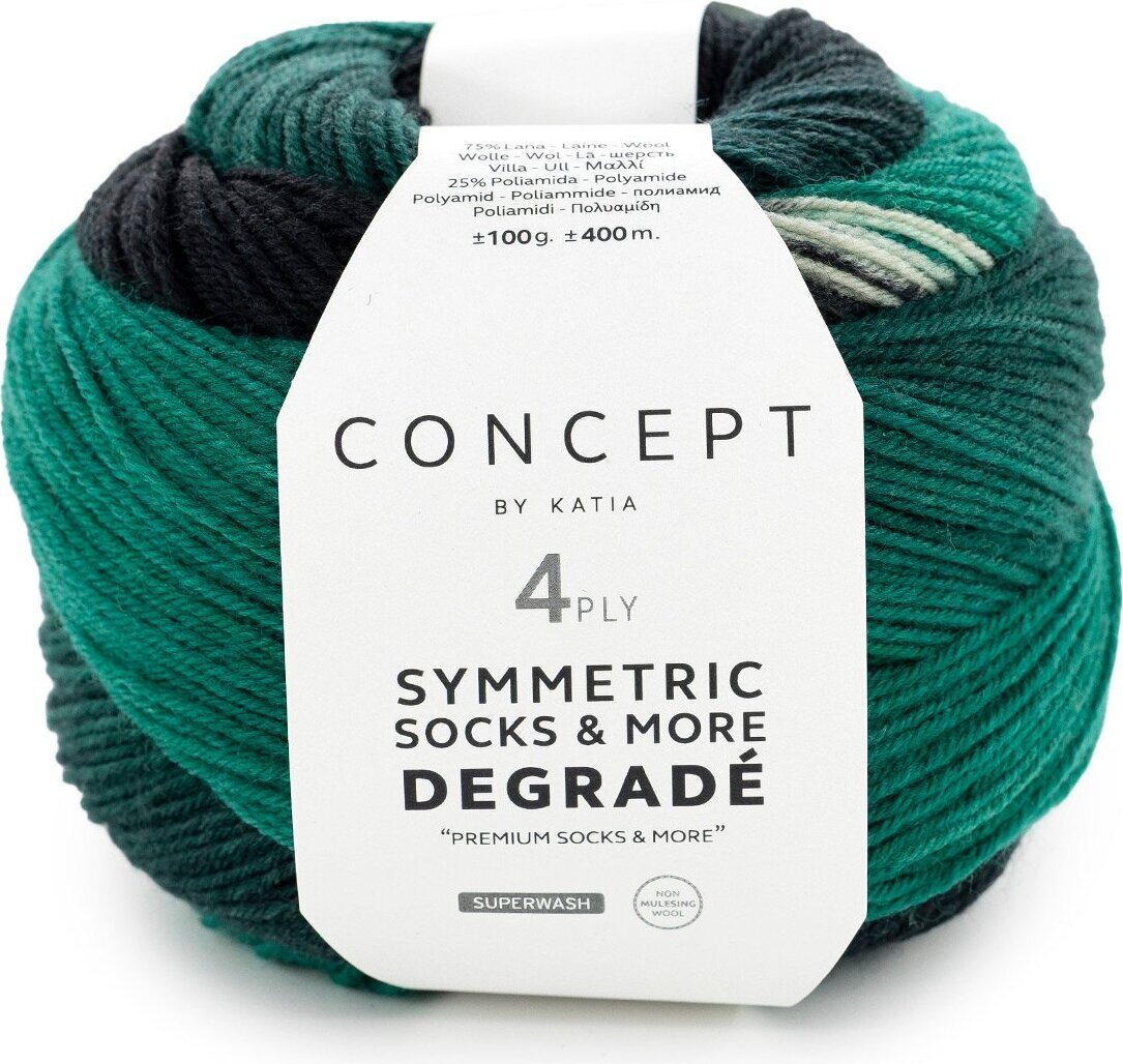 Katia SYMMETRIC SOCKS & MORE - DEGRADÉ 55 - Emerald-Black