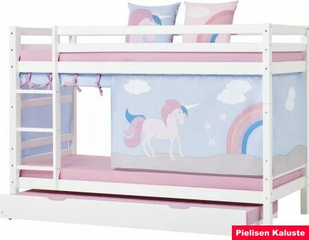 Hoppekids Verhot 90x200cm kerrossänkyyn o puolikorkeaan parvisänkyyn Unicorn