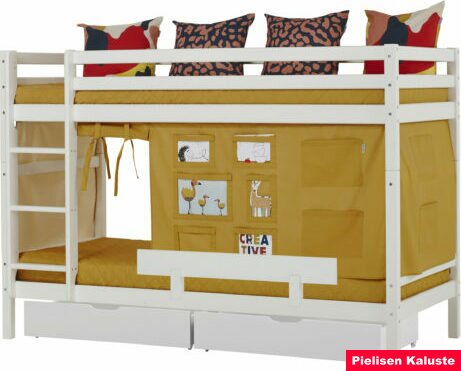 Hoppekids Verhot 90x200cm kerrossänkyyn o puolikorkeaan parvisänkyyn Creator Autumn Yellow