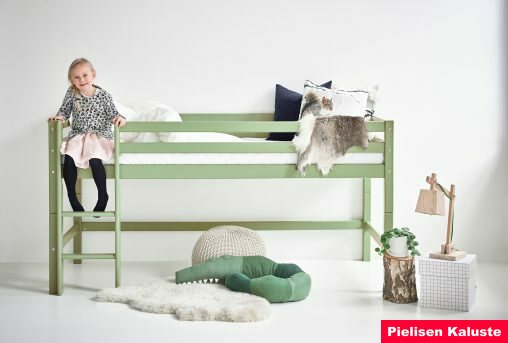 Hoppekids Puolikorkea Basic parvisänky 90x200cm Pale Green