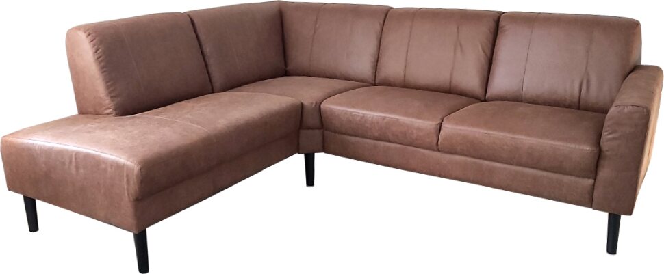 Huonekalukeidas-mallisto Hovi kulmadivaanisohva, Vindis-kankaalla Vindis konjakki