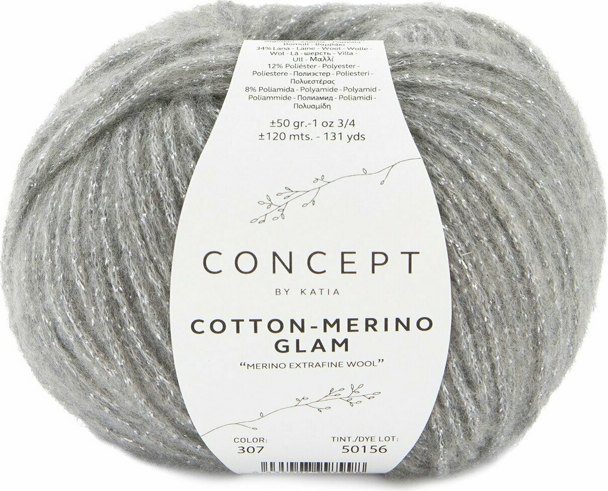 Katia Cotton Merino Glam 307 - Grey