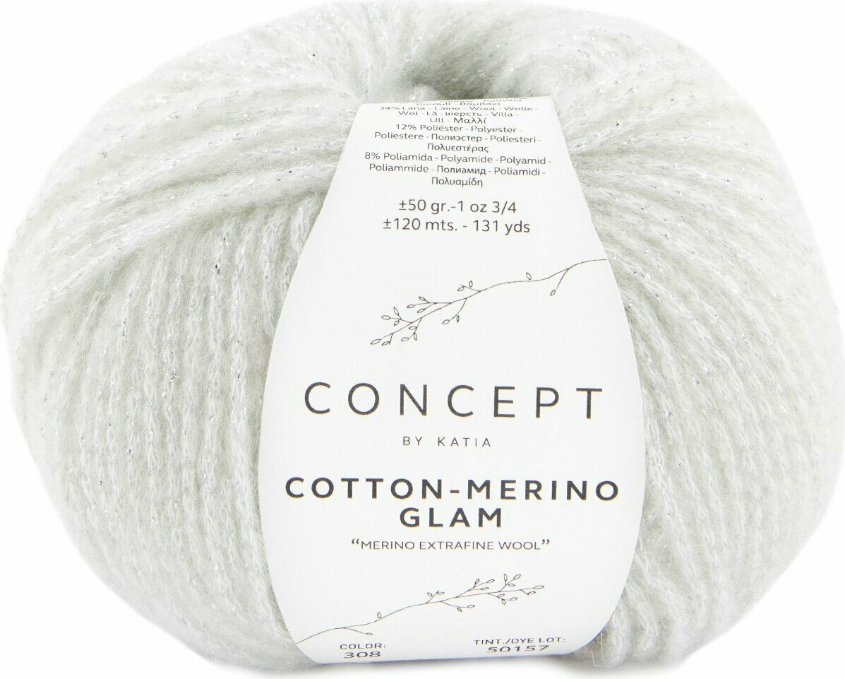 Katia Cotton Merino Glam 308 - Ecru