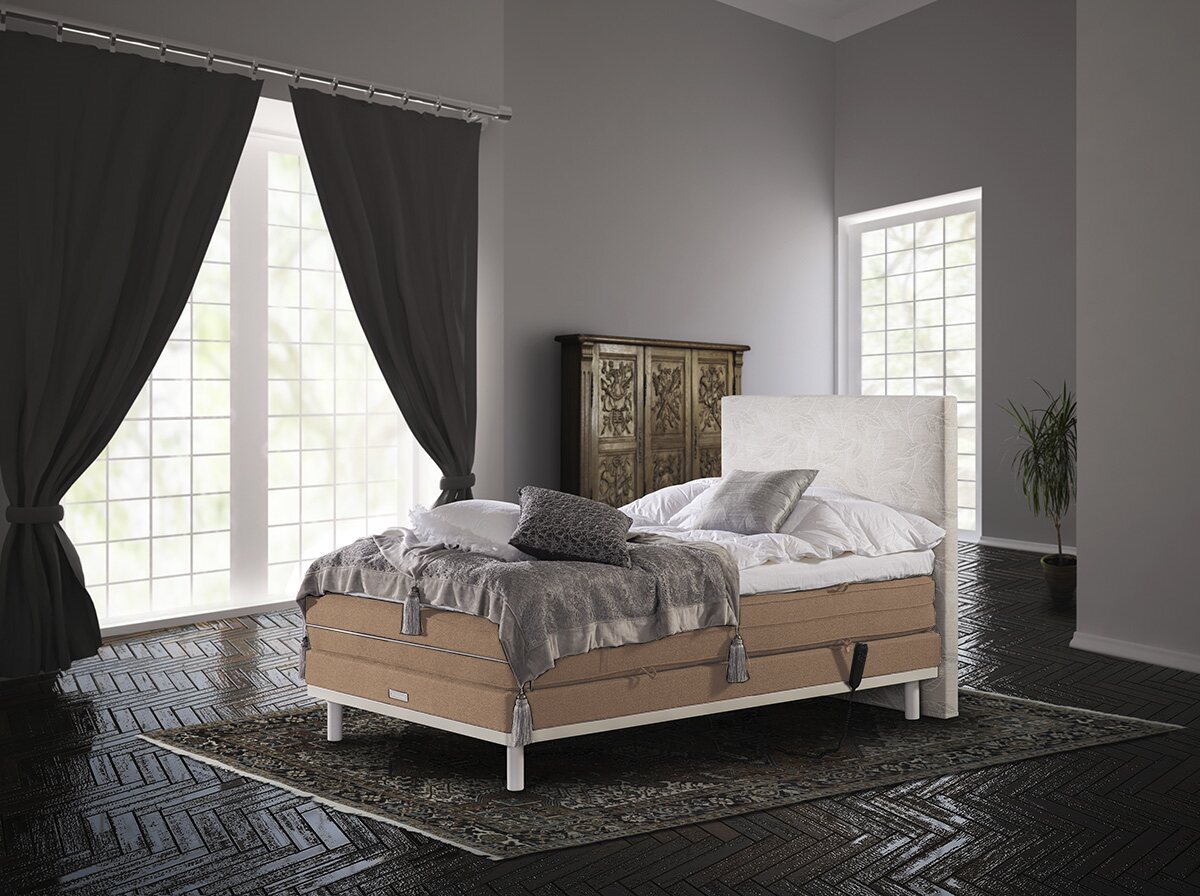 Uneni Diamond Classic moottorisänky 90x200cm Annala Kehrä-Puuvilla V191 Beige