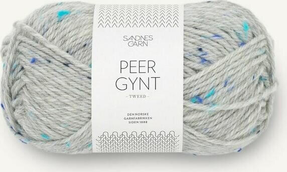Sandnes Garn Peer Gynt 1502 vaalea harmaameleerattu - sininen tweed