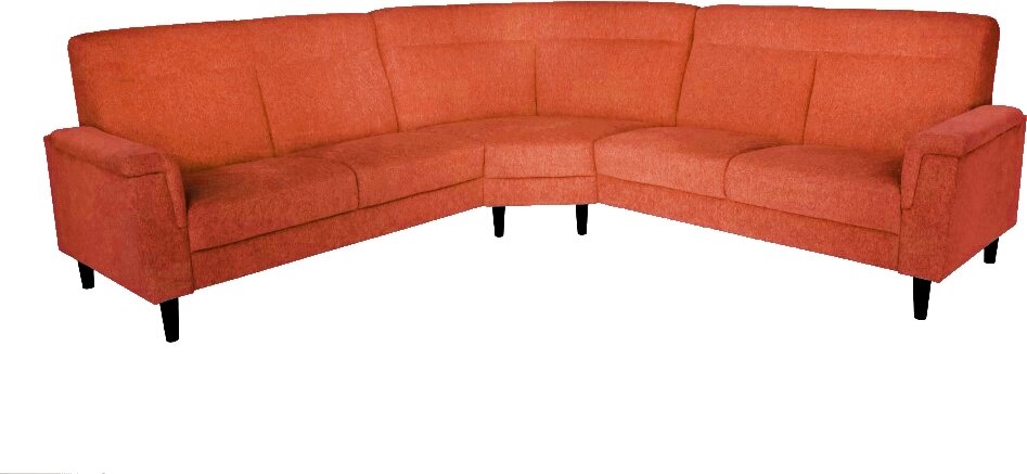 Huonekalukeidas-mallisto Rasmus, 2K2 kulmasohva laajalla kulmapalalla. 255x255cm. Rodeo Terra 512