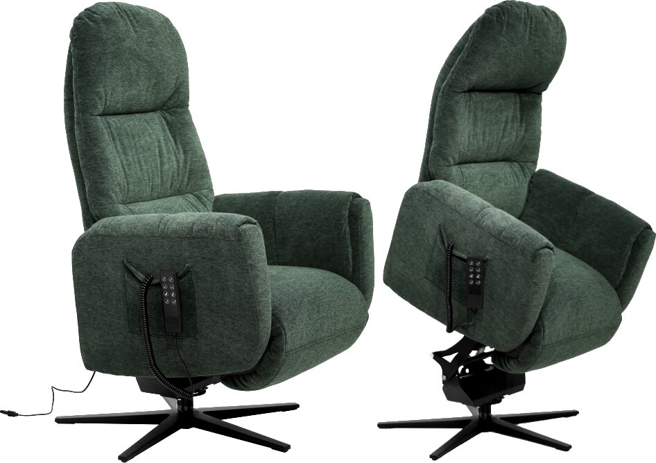 Huonekalukeidas-mallisto Apex, avustava nostotuoli. Sähkösäätöinen. Flair 062 Forest