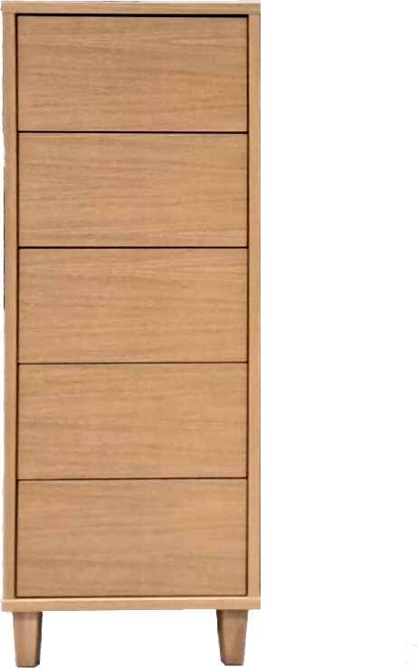 Tammisto 5-laatikkoinen kapea lipasto. 41,8 cm leveä ja 110,6 cm korkea. Yksivärinen. Useita eri värivaihtoehtoja. Tammi