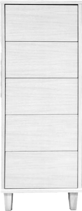 Tammisto 5-laatikkoinen kapea lipasto. 41,8 cm leveä ja 110,6 cm korkea. Yksivärinen. Useita eri värivaihtoehtoja. Valkolakattu