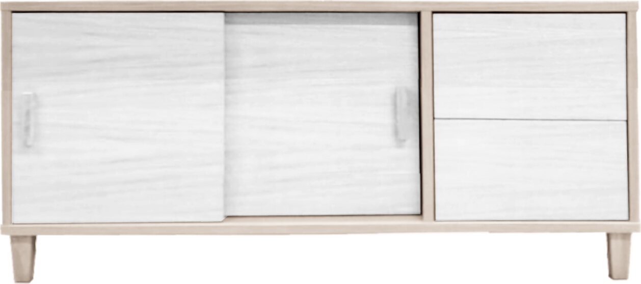 Tammisto Tv-taso 2-ovea ja 2-laatikkoa. 121 cm leveä ja 52,7 cm korkea. Valkaistu tammi runko. Useita eri värivaihtoehtoja. Valkolakattu