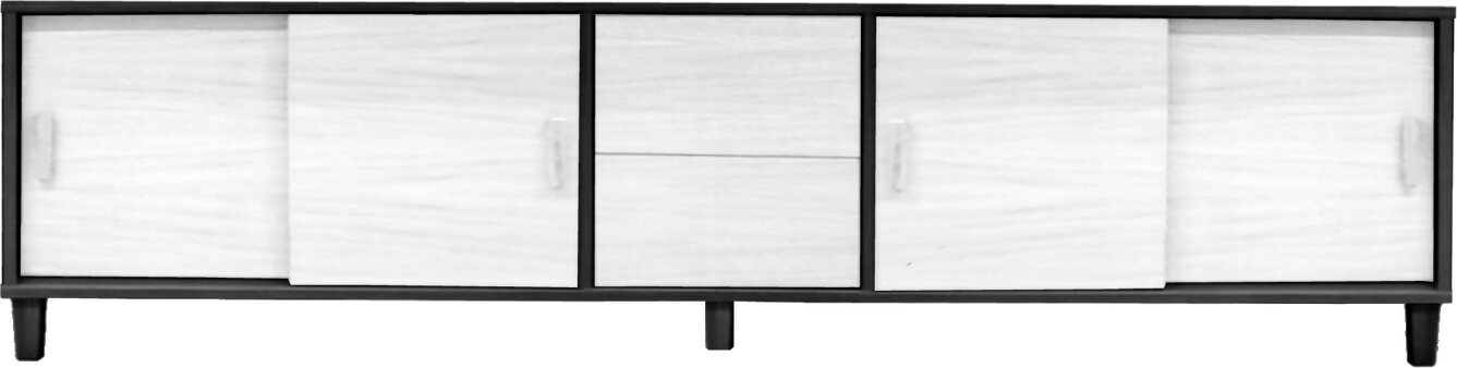 Tammisto Tv-taso 4-ovea ja 2-laatikkoa. 200,2 cm leveä ja 52,7 cm korkea. Musta runko. Useita eri värivaihtoehtoja. Valkolakattu