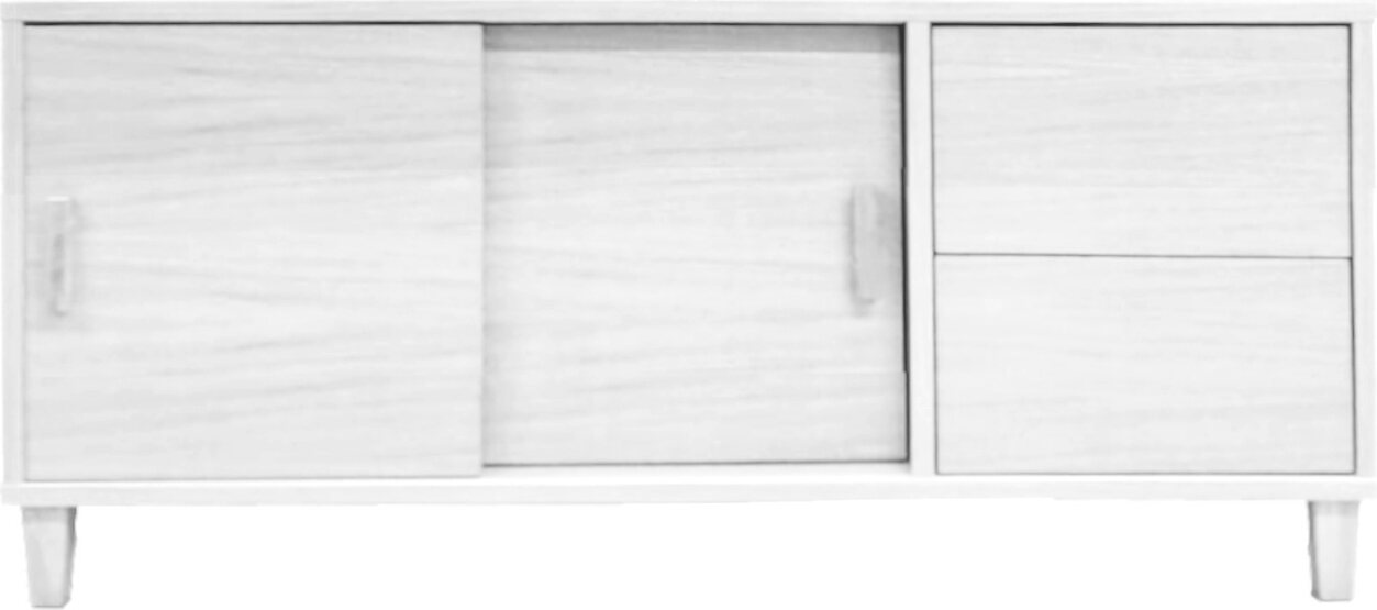 Tammisto Tv-taso 2-ovea ja 2-laatikkoa. 121 cm leveä ja 52,7 cm korkea. Yksivärinen. Useita eri värivaihtoehtoja. Valkolakattu