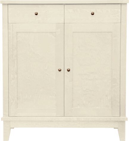 Lintula Björkman-senkki. 2-ovea ja 2-laatikkoa. Leveys: 90 cm ja korkeus: 101 cm. Useita eri värivaihtoehtoja. Vanilja