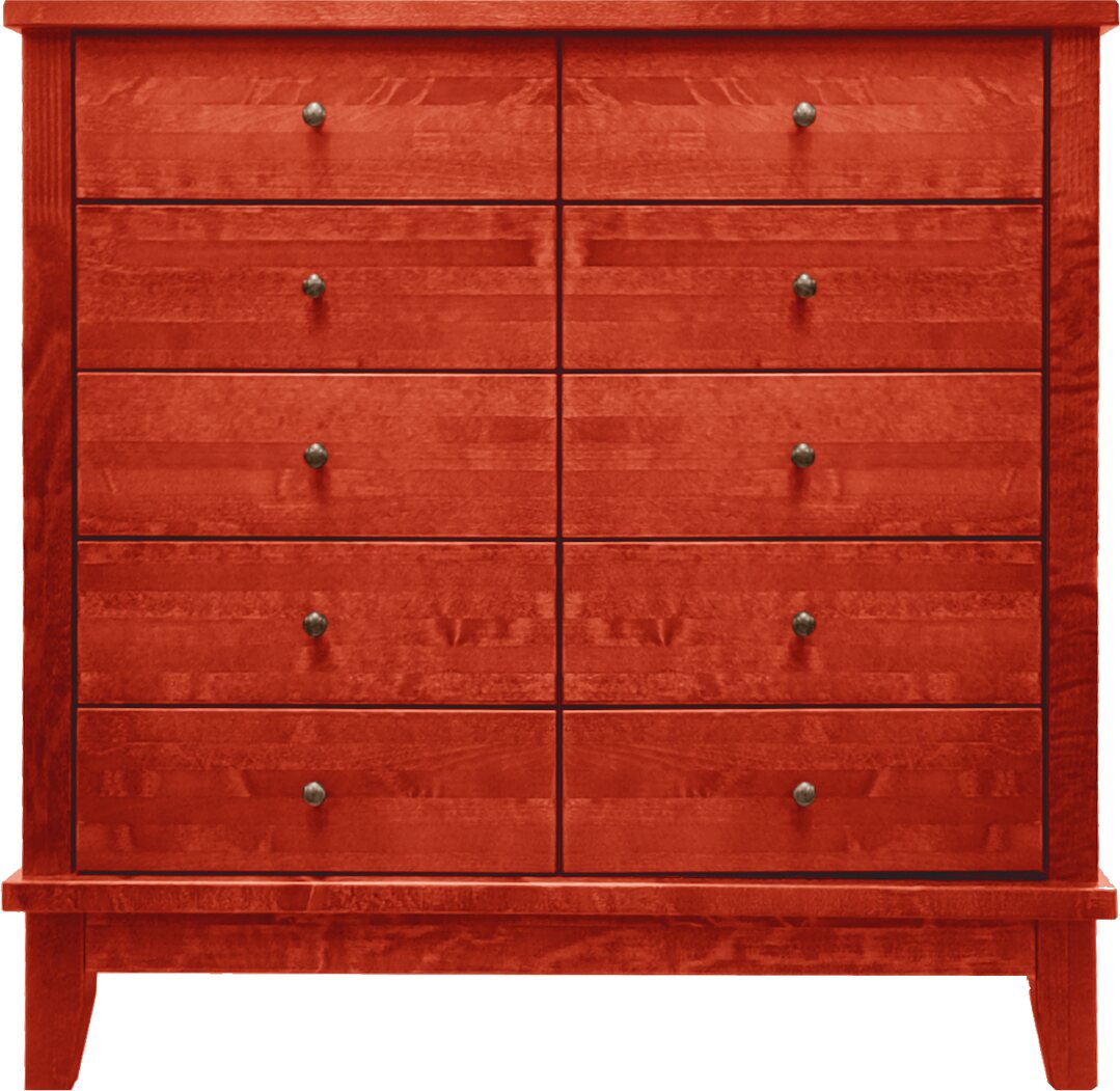 Lintula Björkman-lipasto. 10-laatikkoa. Leveys: 90 cm ja korkeus: 87 cm. Useita eri värivaihtoehtoja. Kastanja