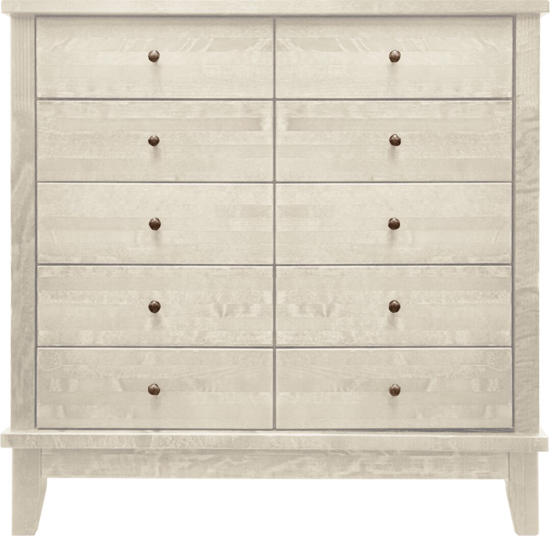 Lintula Björkman-lipasto. 10-laatikkoa. Leveys: 90 cm ja korkeus: 87 cm. Useita eri värivaihtoehtoja. Kuultovalkoinen