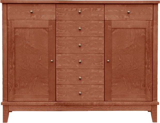 Lintula Björkman-senkki. 2-ovea ja 8-laatikkoa. Leveys: 130 cm ja korkeus: 101 cm. Useita eri värivaihtoehtoja. E-Keskiruskea