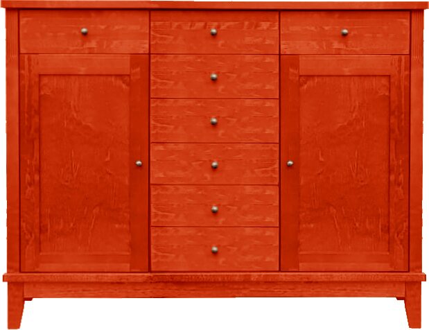 Lintula Björkman-senkki. 2-ovea ja 8-laatikkoa. Leveys: 130 cm ja korkeus: 101 cm. Useita eri värivaihtoehtoja. Kastanja