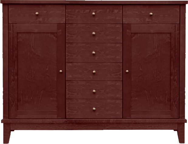 Lintula Björkman-senkki. 2-ovea ja 8-laatikkoa. Leveys: 130 cm ja korkeus: 101 cm. Useita eri värivaihtoehtoja. Marrón 1508