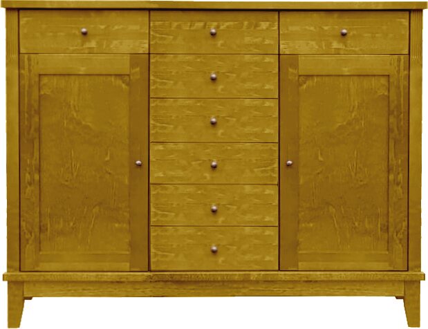 Lintula Björkman-senkki. 2-ovea ja 8-laatikkoa. Leveys: 130 cm ja korkeus: 101 cm. Useita eri värivaihtoehtoja. Tammi