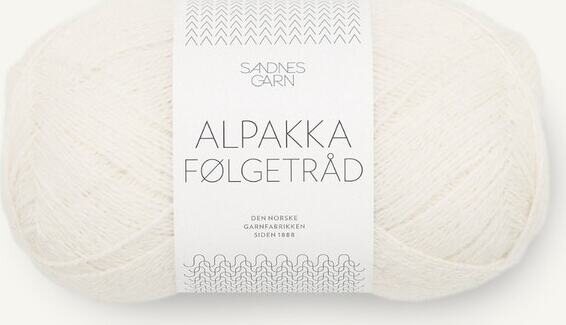 Sandnes Garn Alpakka Følgetråd 1002 Hvit