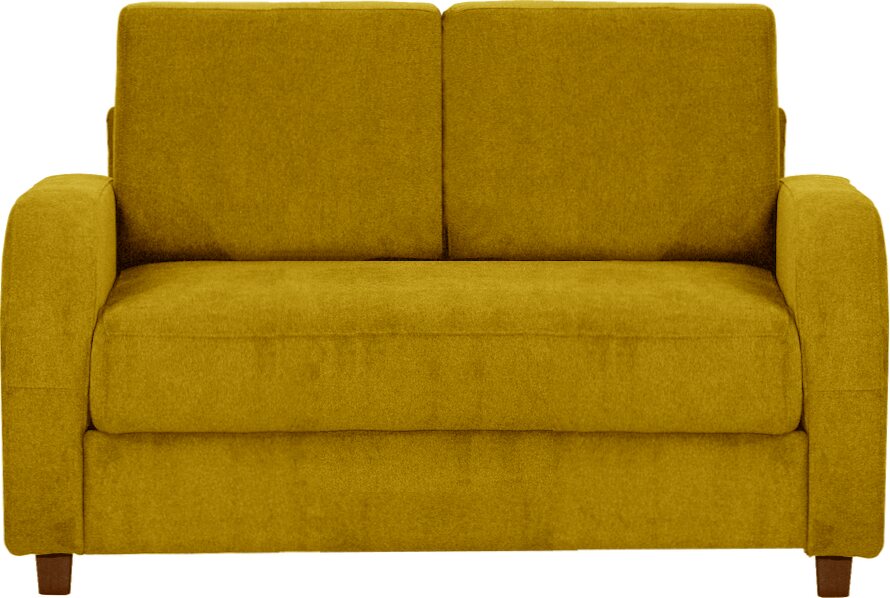 Huonekalukeidas-mallisto Pormestari 120 Vuodesohva. Storm-kangasverhoilu. Useita eri värivaihtoehtoja. Storm keltainen 48